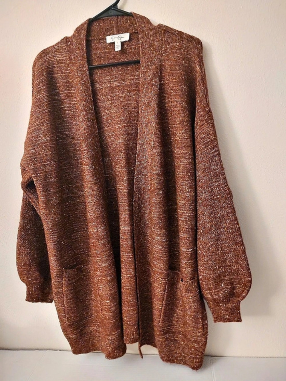J. Jill Open Front Cardigan in Brown Size Large Like New